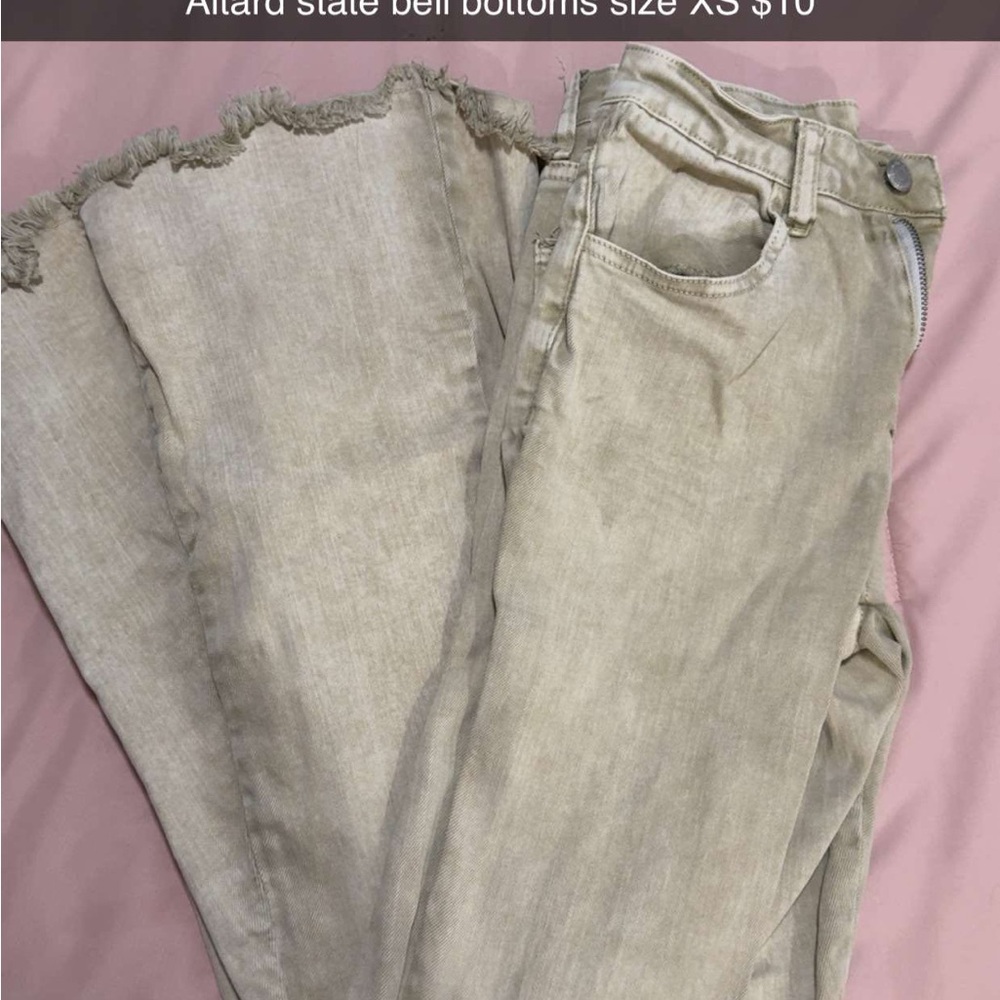 Altar'd State Tan Flare Wide Leg Jeans